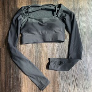 Fitody sports crop top bra athletic black